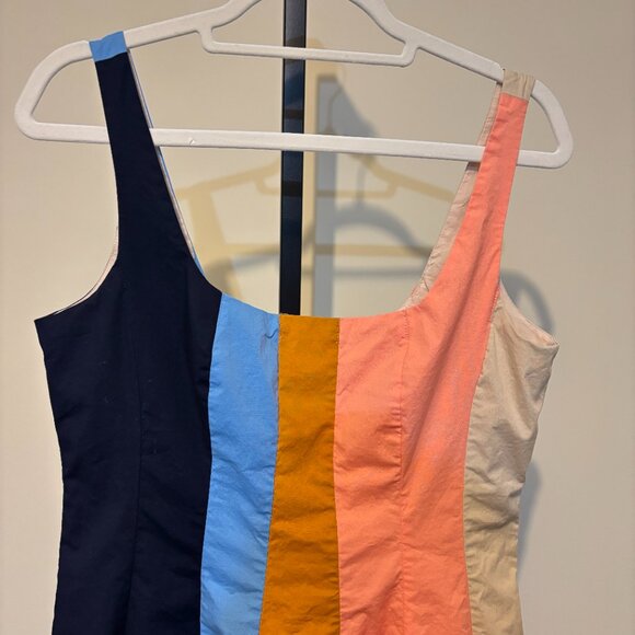 Staud Wells Land Sea Stripe Sleeveless Mini Dress - Picture 6 of 12